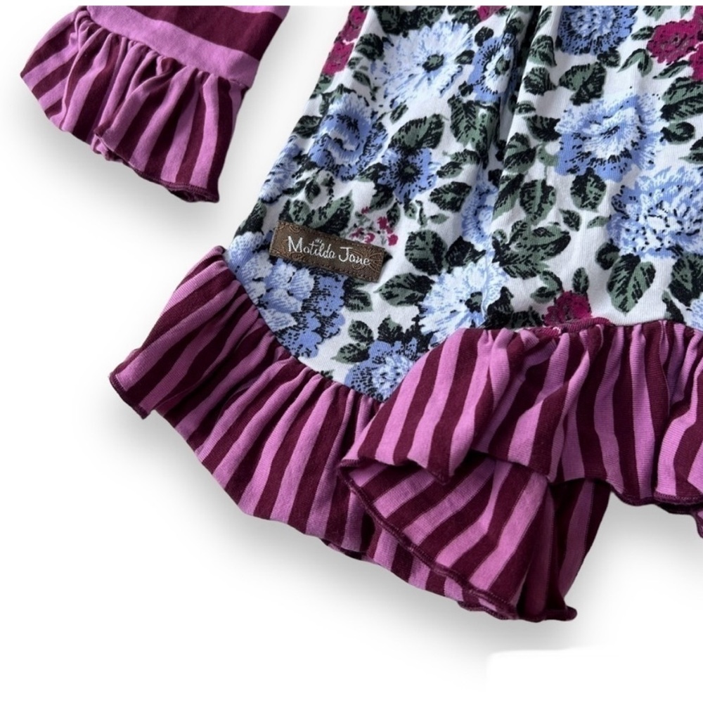 Matilda Jane Purple Striped Floral Dress - Picture 4 of 5